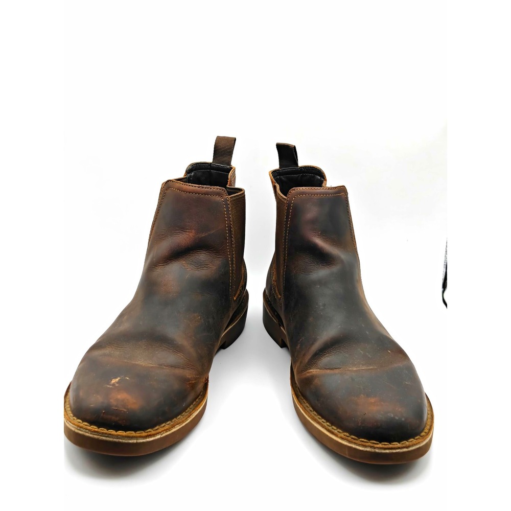 Clarks Brown Leather Chelsea Ankle Boots Men's US 13 UK 12 EU 47 Round Toe